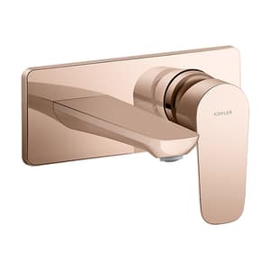 Kohler Aleo Wall Mount Single-Control Basin Faucet Trim + Valve In Brushed Rose Gold Finish, K-21969IN-4ND-BRD
