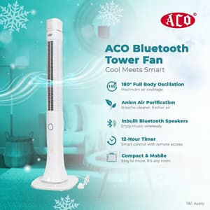 Aco 1150 RPM Bluetooth Tower Fan, AP-005WL