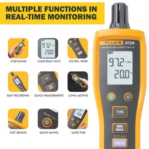 Fluke -30 ~ 65°C Temperature Humidity Meter (Internal Sensor), 972A