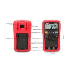 UNI-T 2000 Count Palm-Size Auto Ranging Digital Multimeter with 2mF Capacitance Test, UT33A+