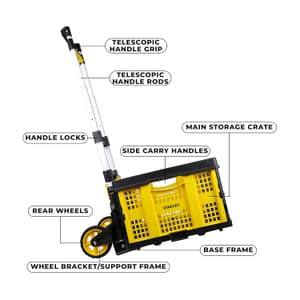 Stanley 70 Kg Load Capacity Folding Hand Truck with Utility Basket (Combipack), SXWT-FT509