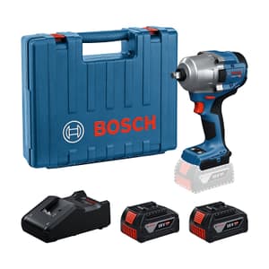 Bosch 18V Professional Cordless Impact Wrench with 2 Pcs 5.0 Ah Batteries & Charger, GDS 18V-780 Kit
