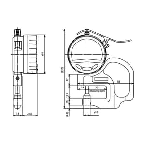 Mitutoyo 0 - 10 mm Flat Type Absolute Digital Thickness Gauge, 547-301A