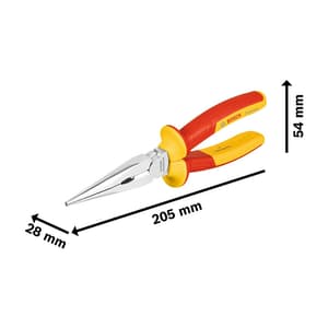 Bosch 8 inch / 200 mm VDE Straight Long Nose Plier, 1 600 A02 NE3