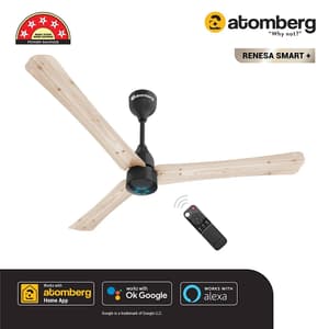 Atomberg Renesa Smart+ 1200 mm IOT enabled Ceiling Fans with BLDC Motor and Remote (Natural Oakwood)