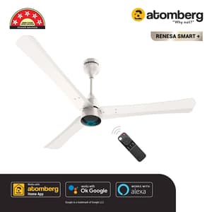 Atomberg Renesa Smart+ 1200 mm IOT enabled Ceiling Fans with BLDC Motor and Remote (Pearl White)