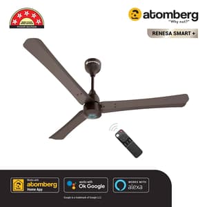 Atomberg Renesa Smart+ 1200 mm IOT enabled Ceiling Fans with BLDC Motor and Remote (Earth Brown)