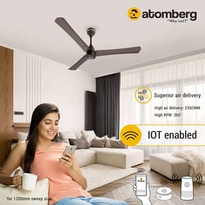 Atomberg Renesa Smart+ 1200 mm IOT enabled Ceiling Fans with BLDC Motor and Remote (Earth Brown)