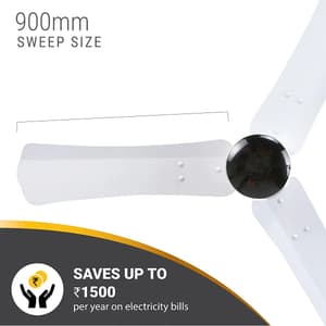 Atomberg Renesa+ 900 mm Energy Efficient Dust Resistant Ceiling Fan With BLDC Motor & Remote (Pearl White)