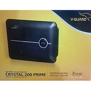 V-Guard 100-290 Voltage Stabilizer For Upto 203 cm 80 Inch Smart/LED TV & Set Top Box, CRYSTAL 200 PRIME