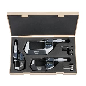 Mitutoyo 0 - 75 mm Digital Micrometer Set (Pack of 3 Pcs), 293-962-30