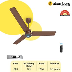 Atomberg Renesa 900 mm Energy Efficient Ceiling Fan With BLDC Motor & Remote (Matt Brown)