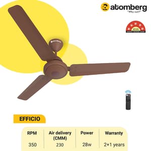 Atomberg Efficio 1200 mm Energy Efficient Ceiling Fan With BLDC Motor & Remote (Matt Brown)