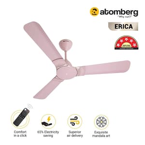 Atomberg Erica 1200 mm Regular Ceiling Fans With BLDC Motor & Remote (Lotus Pink)