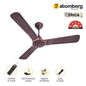 Atomberg Erica 1200 mm Regular Ceiling Fans With BLDC Motor & Remote (Brown)