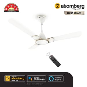 Atomberg Erica 1200 mm Smart Ceiling Fans With BLDC Motor & Remote (White)