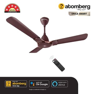 Atomberg Erica 1200 mm Smart Ceiling Fans With BLDC Motor & Remote (Brown)