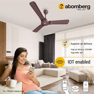 Atomberg Erica 1200 mm Smart Ceiling Fans With BLDC Motor & Remote (Brown)