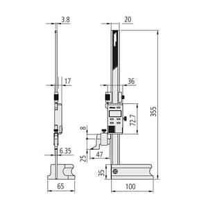 Mitutoyo 0 - 200 mm Absolute Digital Height Gauge With Linear Encoder, 570-227