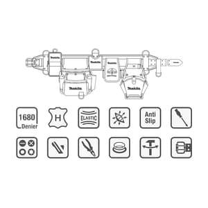 Makita 880 mm Length Ultimate Heavyweight Tool Belt Set, E-15235