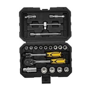 Stanley 20 Pcs 3/8 Inch Sq. Drive Socket Set with Ratchet Handle, STMT79056