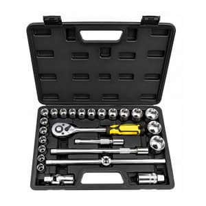Stanley 24 Pcs 1/2 Inch Sq. Drive Socket Set with Ratchet Handle, STMT79054