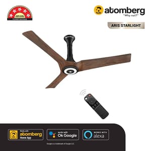 Atomberg Aris Starlight 1200 mm Noiseless Smart Ceiling Fan For Home With IoT & Remote Sleek Design High Air Delivery BLDC Fan (Dark Teakwood)