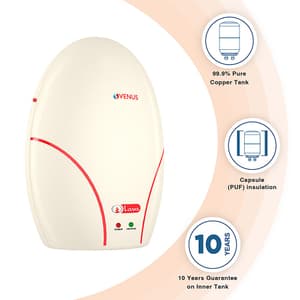 Venus Lava 3 Ltr / 4.5 kW Instant Water Heater (Copper Tank), 3L 45