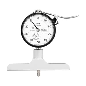 Mitutoyo 0 - 200 mm Dial Depth Gauge with Ball Point Contact Element (101.6 mm Base), 7212A