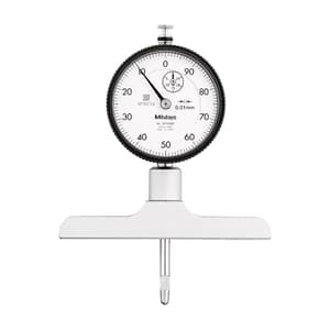 Mitutoyo 0 - 210 mm Dial Depth Gauge with Ball Point Contact Element (101.6 mm Base), 7214A