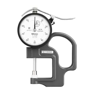 Mitutoyo 0 - 20 mm Standard Dial Indicator Thickness Gauge (Ceramic Contact Elements), 7305A