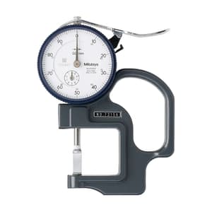 Mitutoyo 0 - 10 mm Dial Indicator Thickness Gauge for Groove Depth Measurement (Blade Contact Elements), 7315A