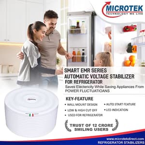 Microtek SMART EMR 2013 130-295V Automatic Voltage Stabilizer for Refrigerator upto 300 Liters, 899-251-2013