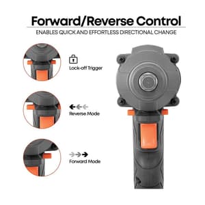 Groz 600 Nm / 20V Li-ion Brushless Cordless Impact Wrench with 2 Batteries & Charger, BIW/1-2/600/20-4/L2/EU