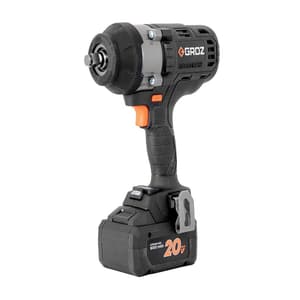 Groz 1000 Nm / 20V Li-ion Brushless Cordless Impact Wrench with 2 Batteries & Charger, BIW/1-2/1000/20-8/L2/EU