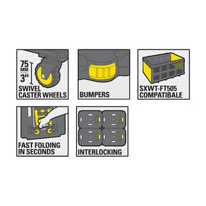 Stanley 137 Kg Load Capacity Utility Platform Dolly with Folding Utility Basket (Combi Pack), SXWT-PC531B-SP