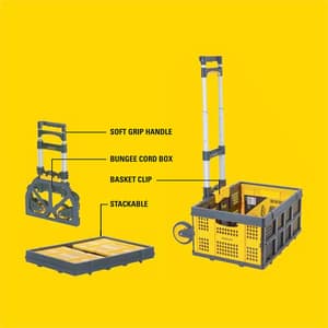 Stanley 70 Kg Load Capacity Folding Hand Truck with Utility Basket (Combipack), SXWT-FT509