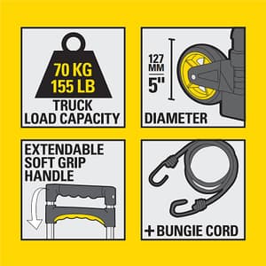 Stanley 70 Kg Load Capacity Folding Hand Truck with Utility Basket (Combipack), SXWT-FT509