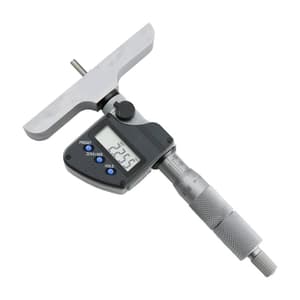 Mitutoyo 0 - 150 mm Digital Depth Micrometer with 6 Pcs Interchangeable Rods (101.6 mm Base Width), 329-250-30