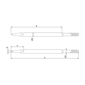 Taparia 14 mm Dia. (Cutting Edge) Pointed Tip SDS Chisel, ECB 14250