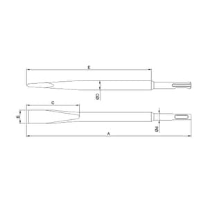 Taparia 20 mm Dia. (Cutting Edge) Flat Point SDS Chisel, ECF 20250