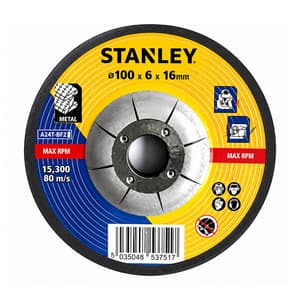 Stanley 100 x 6 x 16 mm Metal Grinding Wheel, STA100616-IN