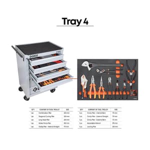 Groz 149 Pcs Universal Tool Kit with 7 Drawer Trolley (S10D Series), RTC-10D27-149