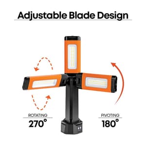 Groz 2000 Lumens Cordless Triple Head Site lamp, LED-685