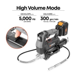 Groz 10000 PSI / 20V Li-ion Battery Powered Grease Gun, BGG/20-4/L1/EU