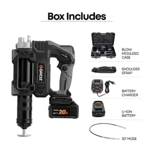 Groz 10000 PSI / 20V Li-ion Battery Powered Grease Gun, BGG/20-4/L1/EU