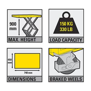 Stanley 150 Kg Load Capacity Hydraulic Table Lifter, SXWTI-CTABL-X150