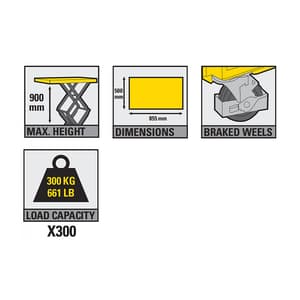 Stanley 300 Kg Load Capacity Hydraulic Table Lifter, SXWTI-CTABL-X300