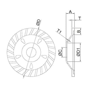 Taparia 80 mm Continuous Cut Cup Wheel Blade, CWC3