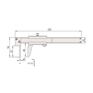 Mitutoyo 0 - 150 mm Tube Thickness Vernier Caliper Without Thump Roller, 536-161